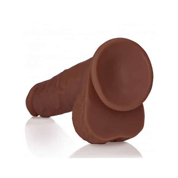RealRock 9 in. Cock with Balls Straight Brown - Image 5