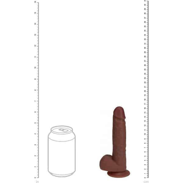 RealRock 7 in. Vibrating Cock with Balls Straight Brown - Image 6