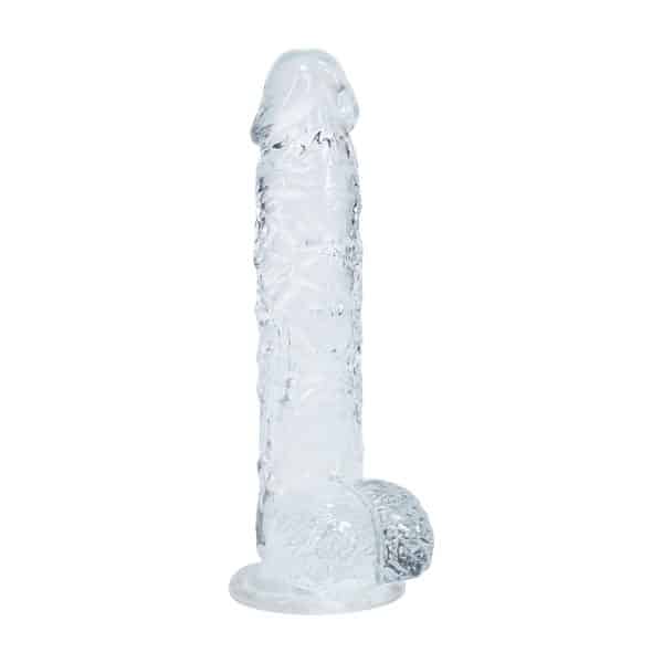 RealRock Realistic 5 in. Dildo with Balls Clear - Image 2
