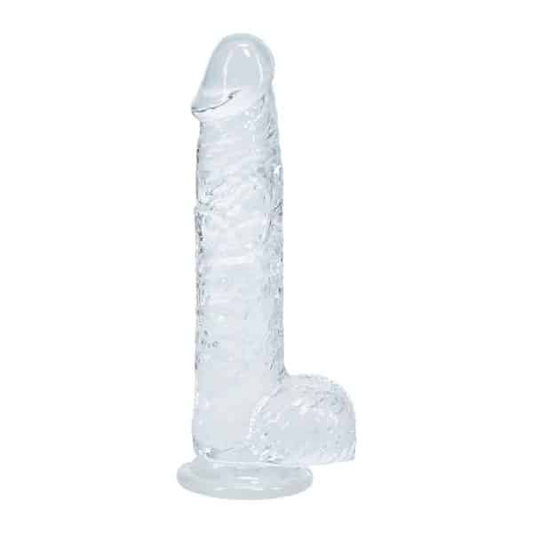 RealRock Realistic 5 in. Dildo with Balls Clear - Image 3