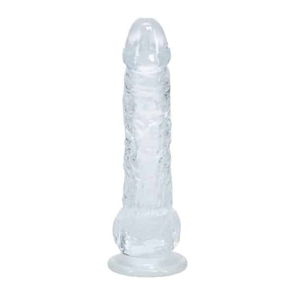 RealRock Realistic 5 in. Dildo with Balls Clear - Image 4