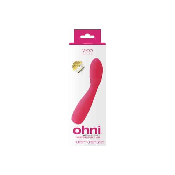 VeDO Ohni Rechargeable G-Spot Thrusting Vibe Pink - Image 5