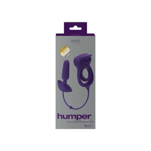 VeDO Humper Rechargeable Dual C-Ring with Anal Plug Purple - Image 5