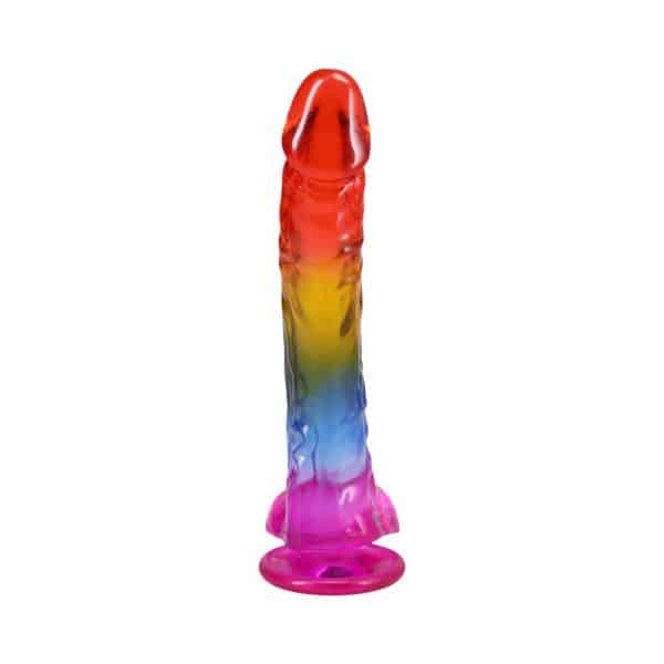 Crystal Jellies 9.5 in. Realistic Cock with Balls Rainbow - Image 5