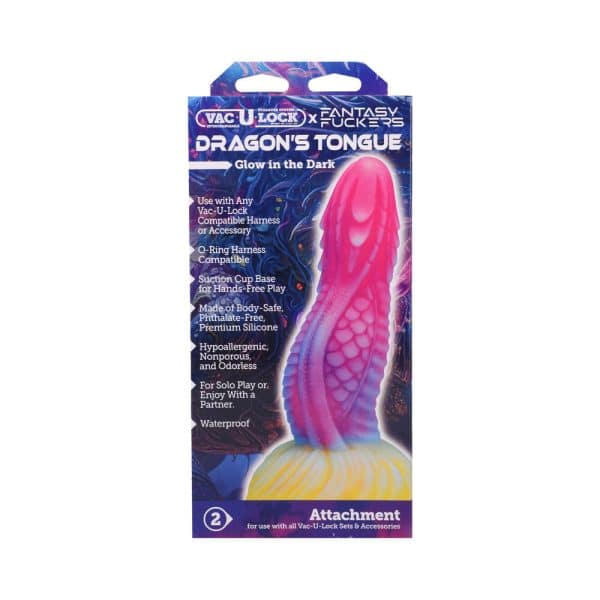 Vac-U-Lock x Fantasy Fuckers Glow-in-the-Dark Dragon''s Tongue Multi-Color - Image 6