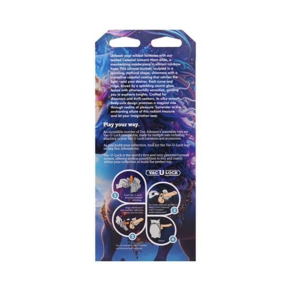 Vac-U-Lock x Fantasy Fuckers Glow-in-the-Dark Celestial Unicorn Horn Multi-Color - Image 4