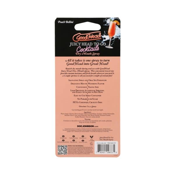 GoodHead Juicy Head Cocktails Dry Mouth Spray To-Go Peach Bellini - Image 4