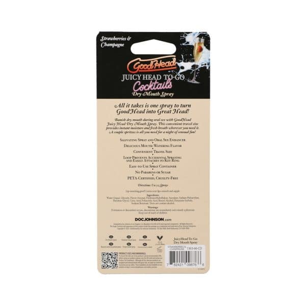 GoodHead Juicy Head Cocktails Dry Mouth Spray To-Go Strawberries & Champagne - Image 4
