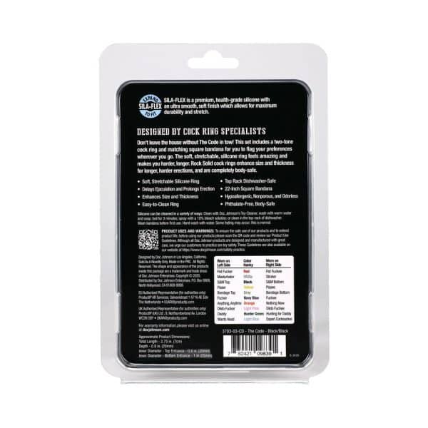 Rock Solid The Code Silicone C-Ring with Bandana Black - Image 6