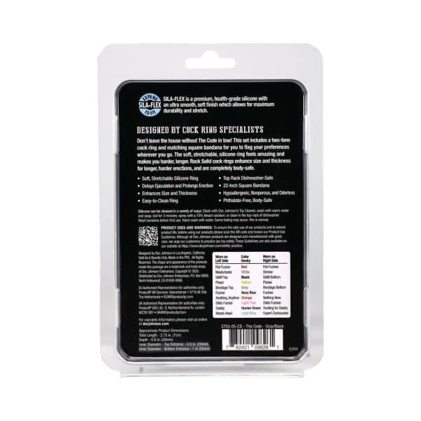Rock Solid The Code Silicone C-Ring with Bandana Gray/Black - Image 6