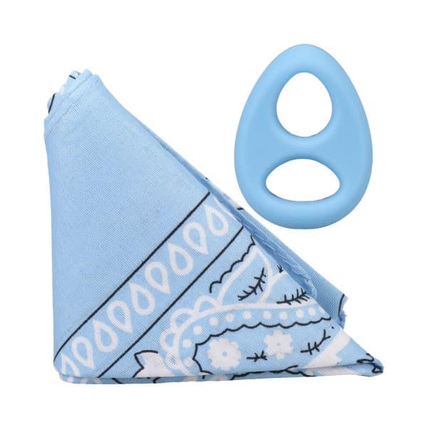 Rock Solid The Code Silicone C-Ring with Bandana Light Blue/Black - Image 2