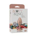 Booty Bling Heart Diamond Jeweled Metal Plug Gold Small