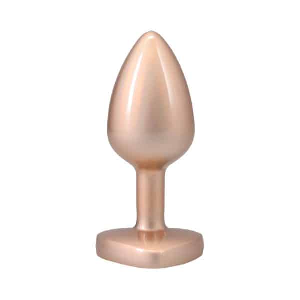 Booty Bling Heart Diamond Jeweled Metal Plug Gold Small - Image 2