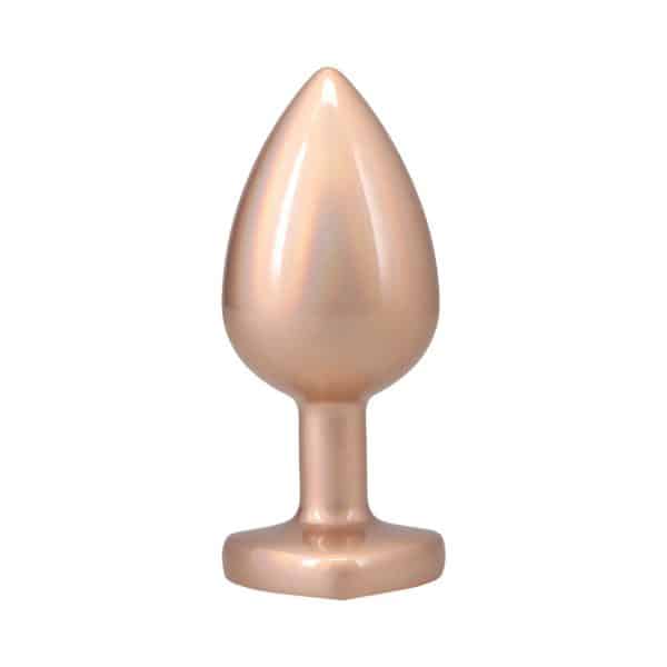 Booty Bling Heart Diamond Jeweled Metal Plug Gold Large - Image 2