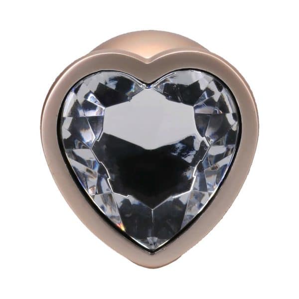 Booty Bling Heart Diamond Jeweled Metal Plug Gold Large - Image 4