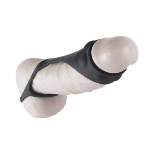 Enhancer Textured Cock Strap & Ball Stretcher Black - Image 3
