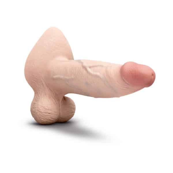 b-Vibe Slipskin Realistic Silicone Dildo 8 in. Girthy Cream - Image 4