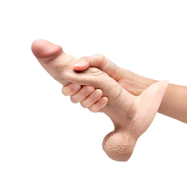 b-Vibe Slipskin Realistic Silicone Dildo 8 in. Girthy Cream - Image 7