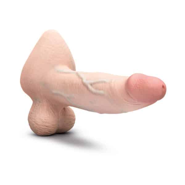 b-Vibe Slipskin Realistic Silicone Dildo 9 in. Girthy Cream - Image 4