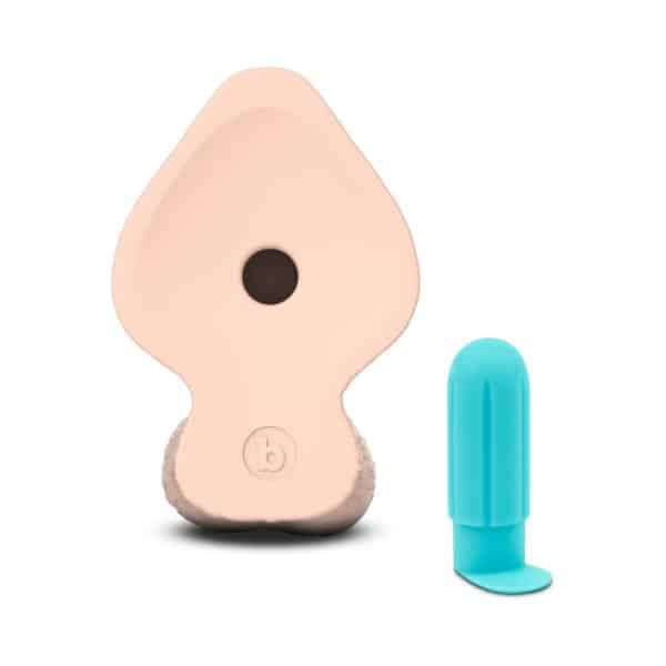 b-Vibe Slipskin Realistic Silicone Dildo 9 in. Girthy Cream - Image 5