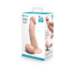 b-Vibe Slipskin Realistic Silicone Dildo 8 in. Curved Cream