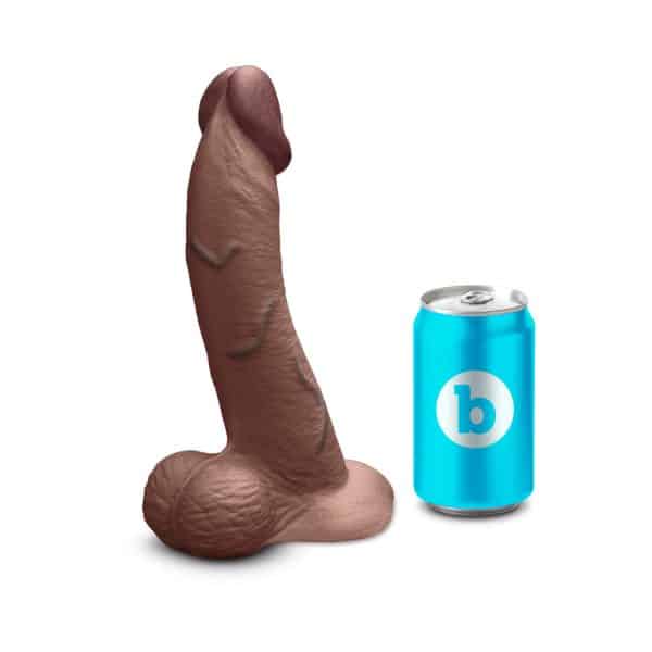 b-Vibe Slipskin Realistic Silicone Dildo 9 in. Curved Brown - Image 10