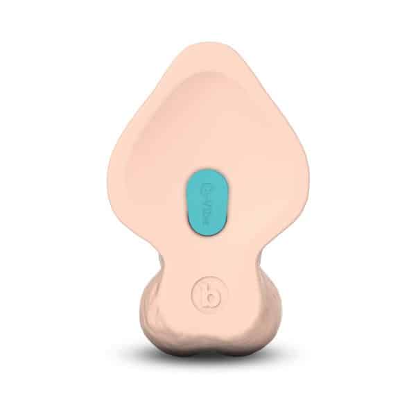 b-Vibe Slipskin Realistic Silicone Dildo 10 in. Curved Cream - Image 6