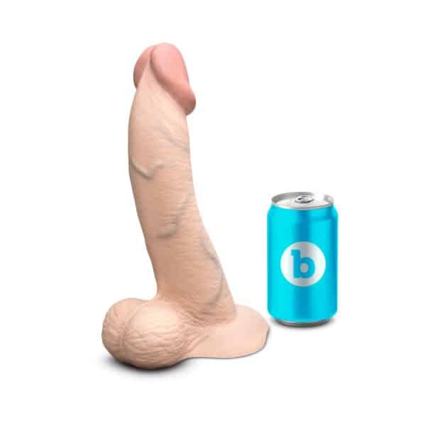 b-Vibe Slipskin Realistic Silicone Dildo 10 in. Curved Cream - Image 10