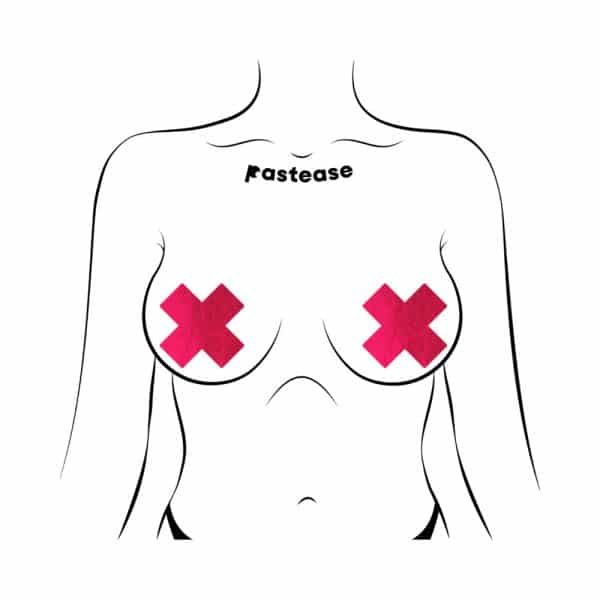 Pastease Plus X: Liquid Red Cross Nipple Pasties - Image 2