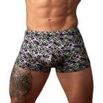 Male Power Gridlock''d Short with Strap Print S