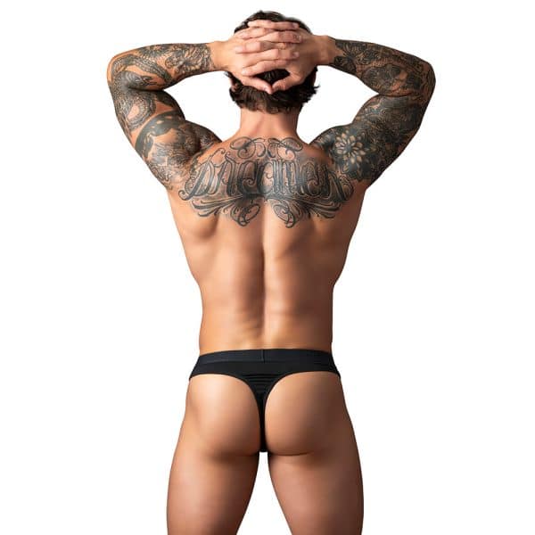 Male Power Open Ended Thong Open Black L/XL - Image 4
