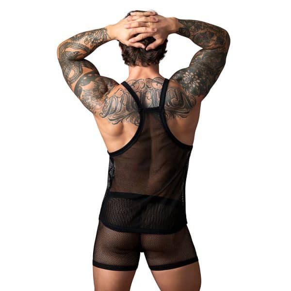 Male Power Fishnet 2.0 Tank Top Black L/XL - Image 2
