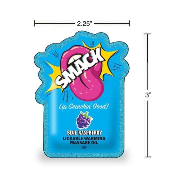 Smack Lickable Massage Oil 3 ml Pouch Blue Raspberry - Image 2