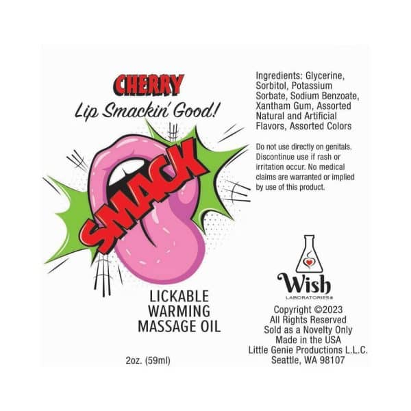 Smack Lickable Massage Oil 3 ml Pouch Cherry - Image 2