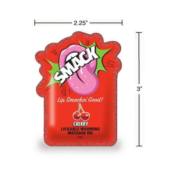 Smack Lickable Massage Oil 3 ml Pouch Cherry - Image 3