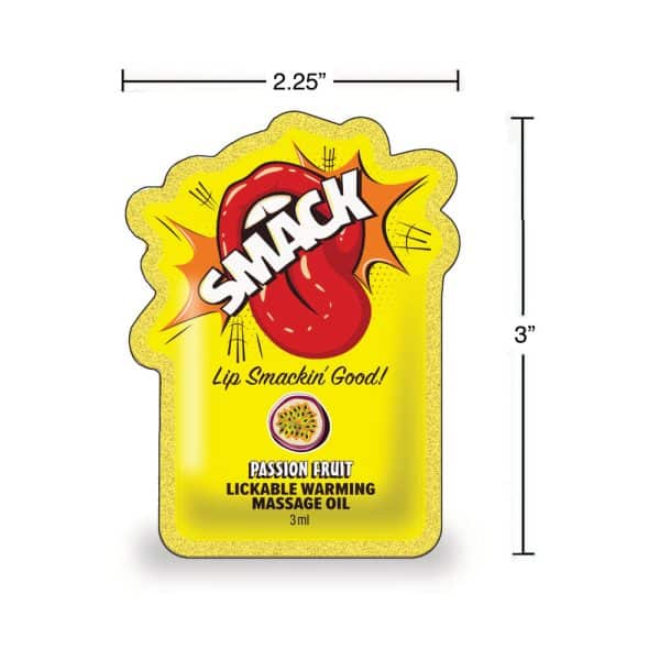 Smack Lickable Massage Oil 3 ml Pouch Passion Fruit - Image 3