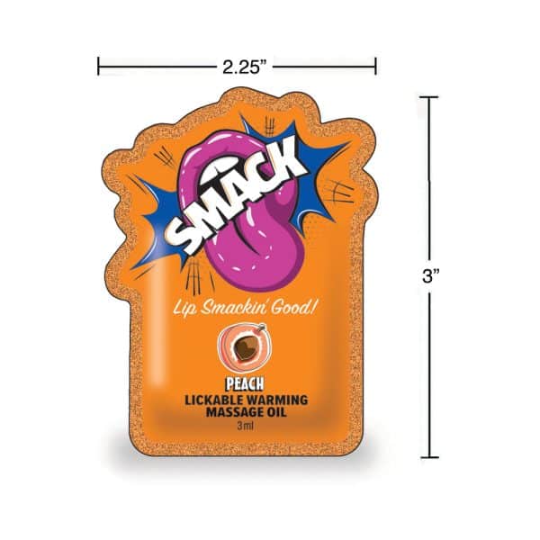 Smack Lickable Massage Oil 3 ml Pouch Peach - Image 3