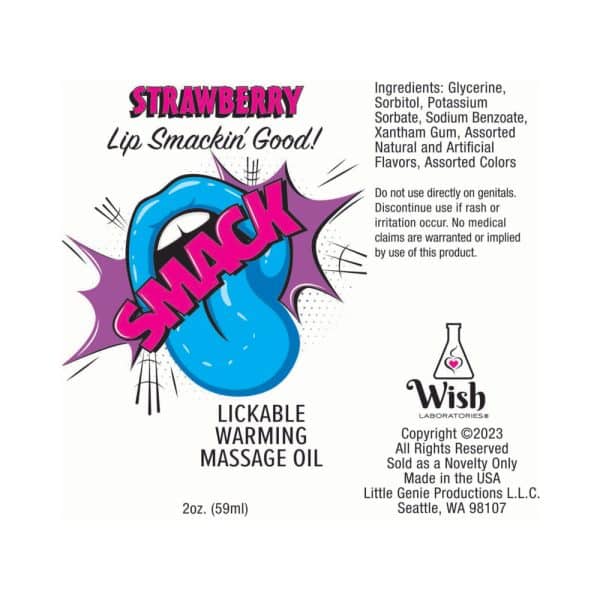 Smack Lickable Massage Oil 3 ml Pouch Strawberry - Image 2