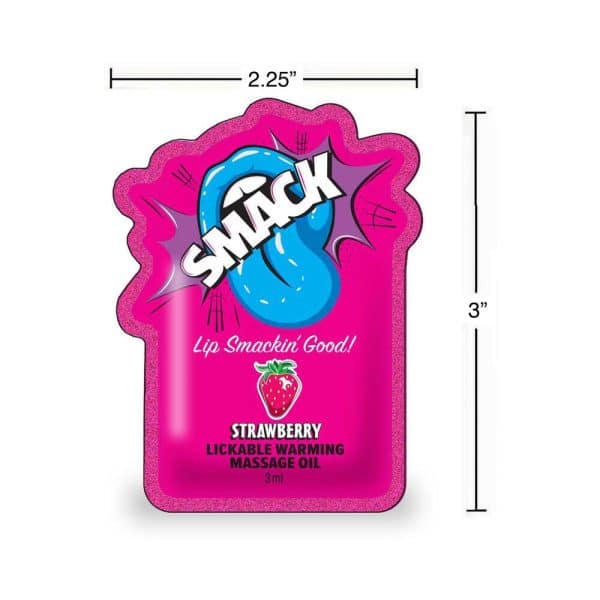 Smack Lickable Massage Oil 3 ml Pouch Strawberry - Image 3