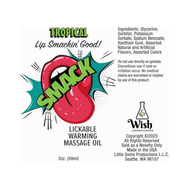 Smack Lickable Massage Oil 3 ml Pouch Tropical - Image 2