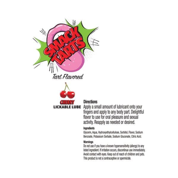 Smack Tarts Lickable Lube Sour Cherry 3 ml Pouch - Image 2