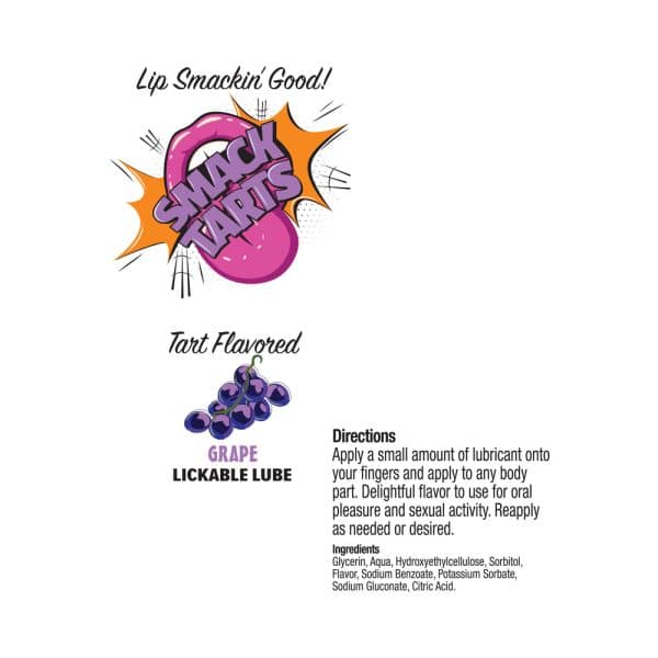 Smack Tarts Lickable Lube Sour Grape 2 oz. - Image 2