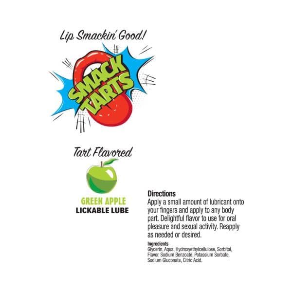 Smack Tarts Lickable Lube Sour Green Apple 2 oz. - Image 2
