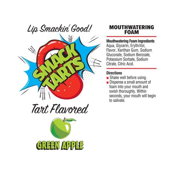 Smack Tarts Mouthwatering Foam Sour Green Apple 2.7 oz. - Image 2
