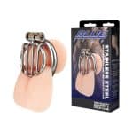 Blue Line Stainless Steel Inverted Micro Jail Time Chastity Cage