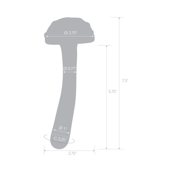 Glas Magic Mushroom Dildo 7.5 in. Glass Dildo - Image 6