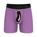 Shinesty The Double Entendre Eggplant Ball Hammock Pouch Underwear with Fly L