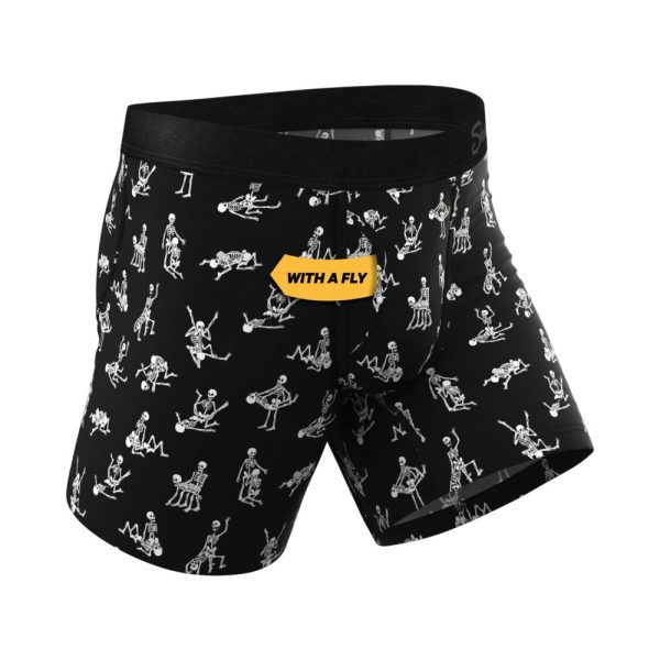 Shinesty The Bare Back Bones Glow-in-the-Dark Skeletons Ball Hammock Pouch Underwear with Fly S - Image 2