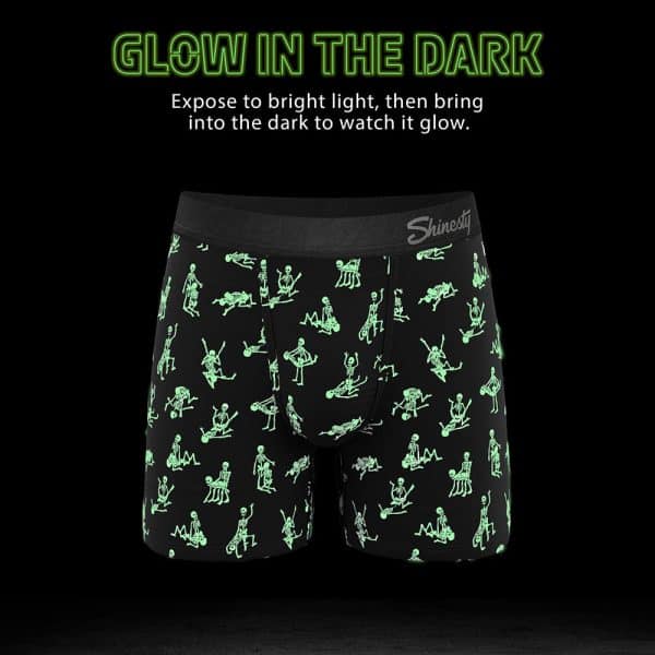 Shinesty The Bare Back Bones Glow-in-the-Dark Skeletons Ball Hammock Pouch Underwear with Fly S - Image 4