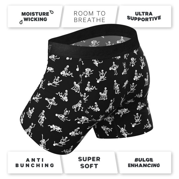 Shinesty The Bare Back Bones Glow-in-the-Dark Skeletons Ball Hammock Pouch Underwear with Fly M - Image 6